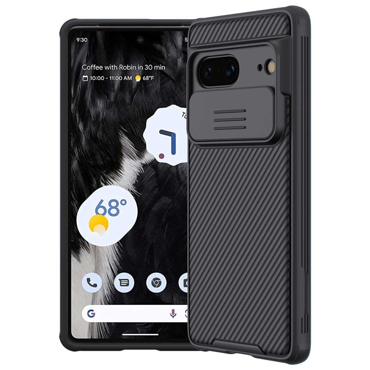 google pixel 7 camshield case black front back