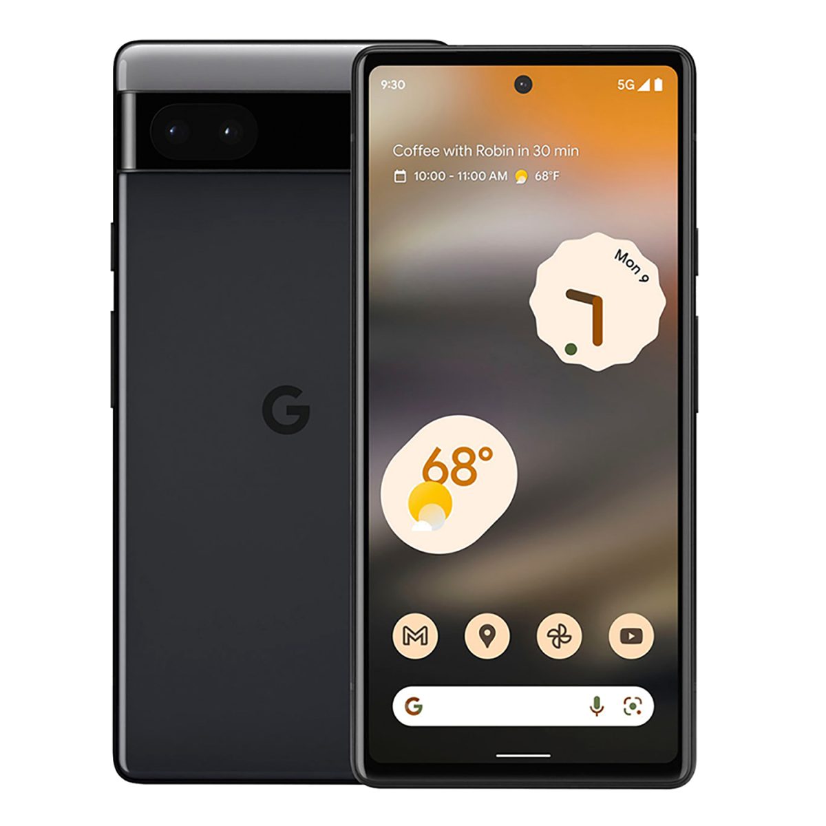 product google pixel 6a 128gb zwart voorkant achterkant