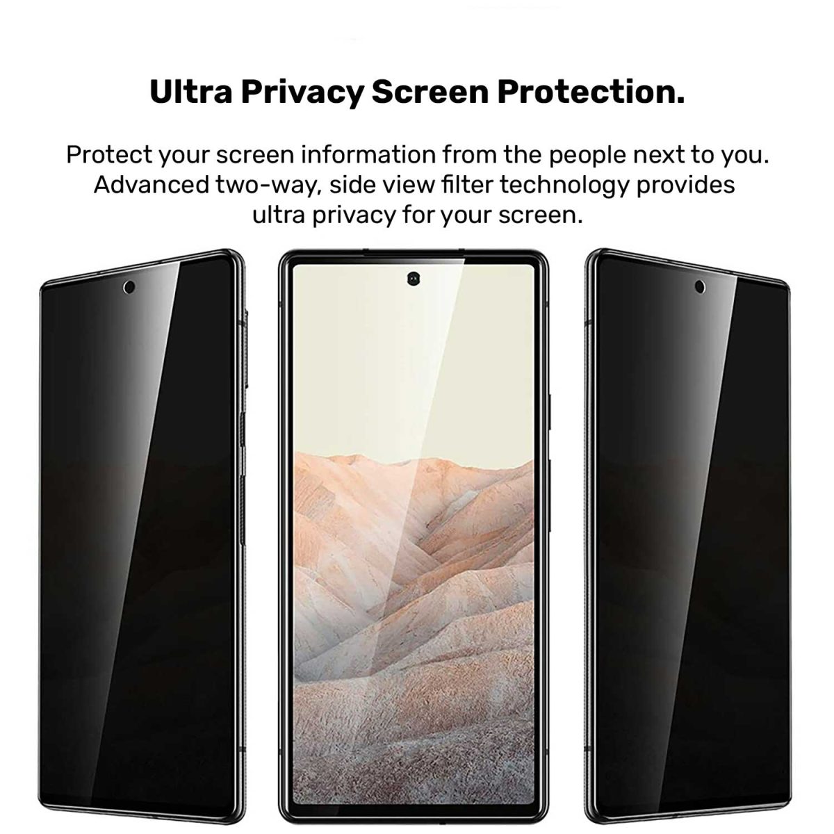 Produkt Google Pixel 6a Privatsphäre Glas screenprotector Seite verglichen