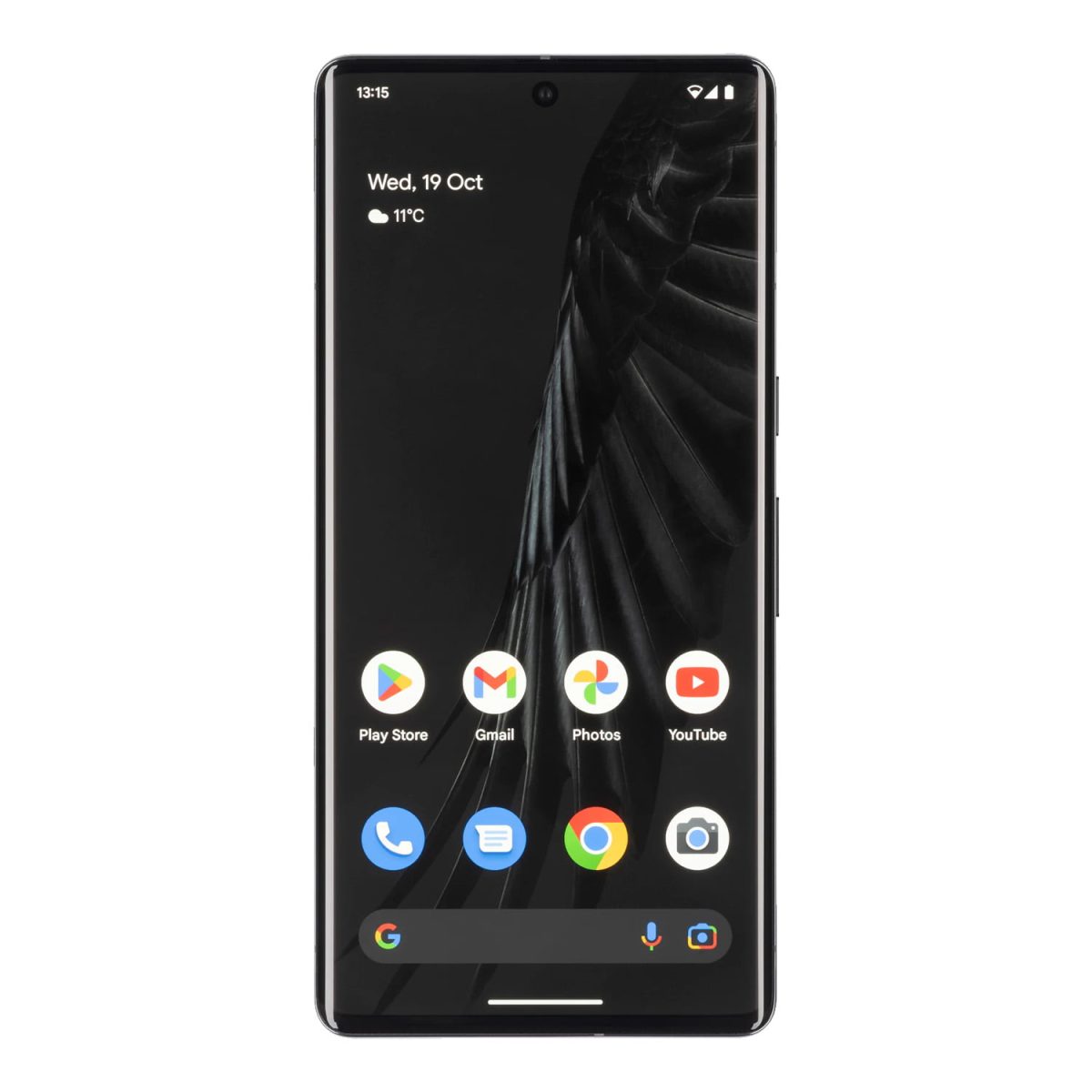 Google Pixel 7 Pro 128 GB, schwarze Vorderseite