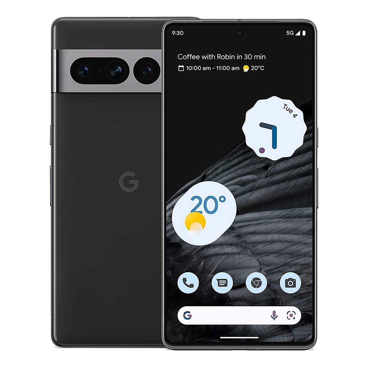 Produkt Google Pixel 7 Pro 128 GB schwarz Vorderseite Rückseite