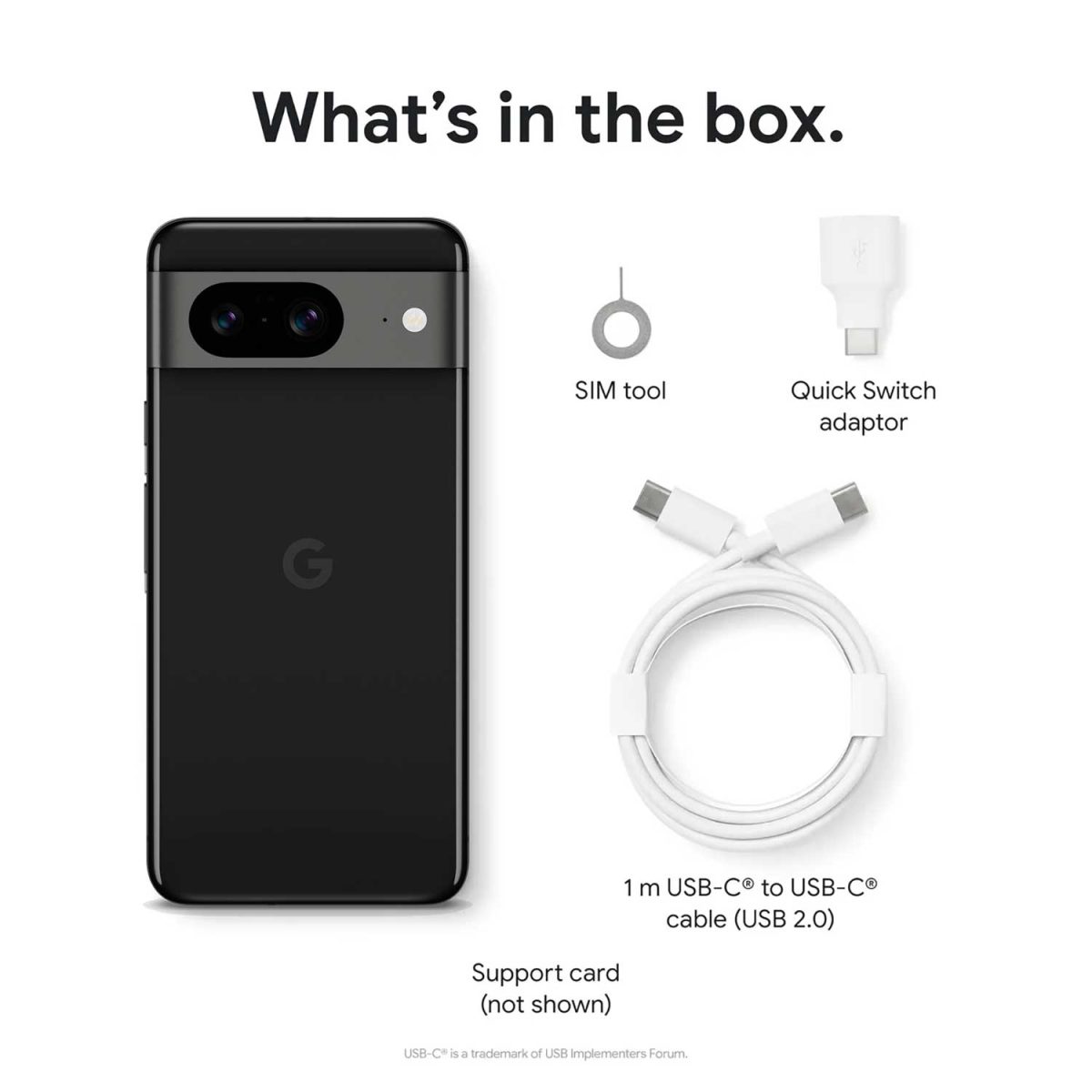 產品 Google pixel 8 128gb 盒子裡有什麼？