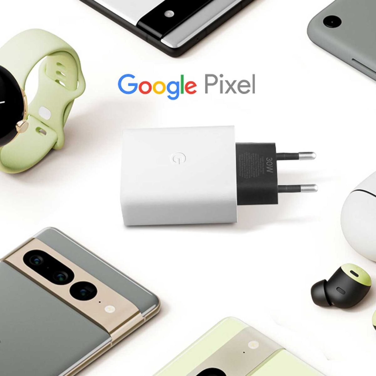 товар google pixel адаптер питания 30вт быстрое зарядное устройство usb c eu commercial2